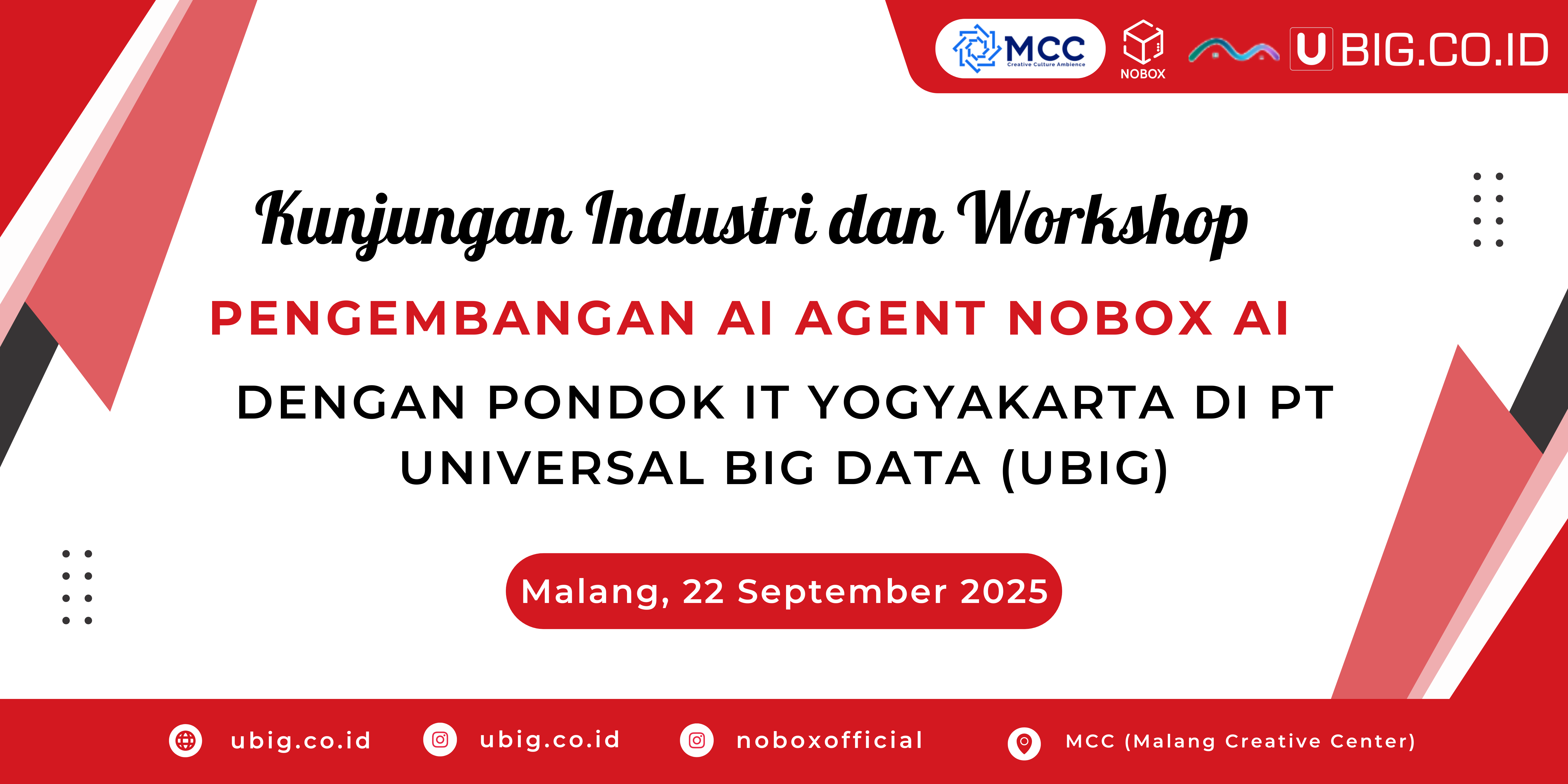Kunjungan Industri dan Workshop Pengembangan AI Agent NOBOX.AI dengan Pondok IT Yogyakarta di PT Universal Big Data (UBIG)